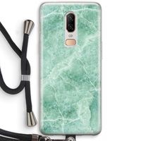 Groen marmer: OnePlus 6 Transparant Hoesje met koord