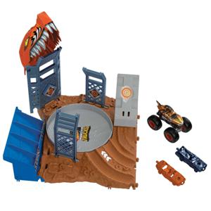 Hot Wheels Monster Trucks Arena Smashers Tiger Shark Spin-Out Challenge playset