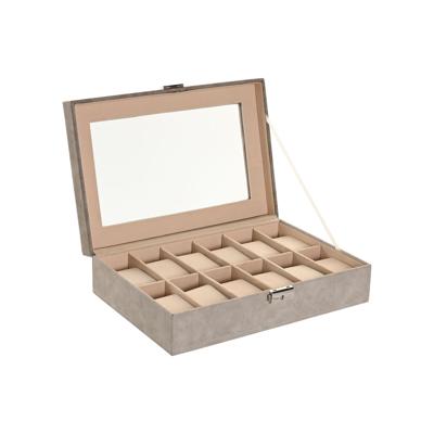 Juwelenkistje Home ESPRIT Grijs Donker grijs Polyurethaan Hout MDF 29,5 x 20 x 8 cm