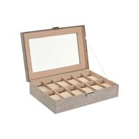 Juwelenkistje Home ESPRIT Grijs Donker grijs Polyurethaan Hout MDF 29,5 x 20 x 8 cm