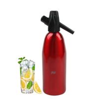 Handmatige soda sifon CO2 dispenser water Bubble Generator cool drinken cocktail soda machine aluminium Bar DIY soda Maker capaciteit: 1L (rood)