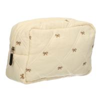 Traveller Beautybag strikjes beige 22cm x 15cm