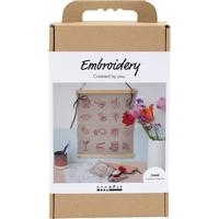 Creativ Company Hobbyset borduurwerk, hangende decoratie, vlas, 1 doos