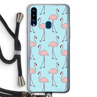 Anything Flamingoes: Samsung Galaxy A20s Transparant Hoesje met koord