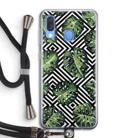 Geometrische jungle: Samsung Galaxy A40 Transparant Hoesje met koord