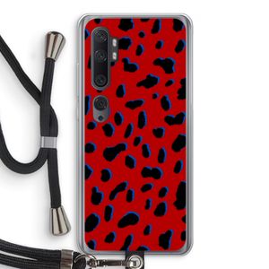 Red Leopard: Xiaomi Mi Note 10 Transparant Hoesje met koord
