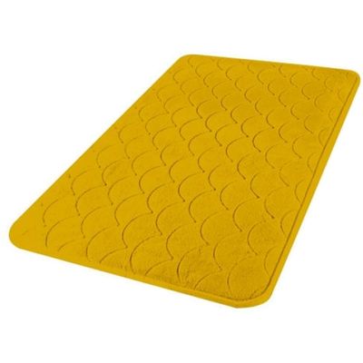 Urban Living Badkamerkleedje/badmat tapijt - memory foam - oker geel - 50 x 80 cm