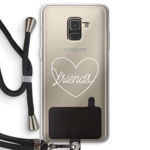 Friends heart pastel: Samsung Galaxy A8 (2018) Transparant Hoesje met koord