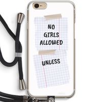 No Girls Allowed Unless: iPhone 6 / 6S Transparant Hoesje met koord