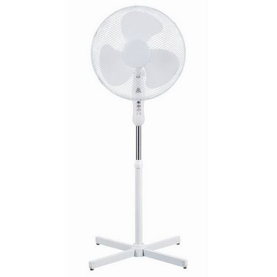 Staande ventilator 40cm wit in hoogte verstelbaar 3 standen