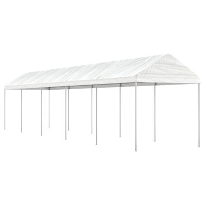 Prieel met dak 11,15x2,28x2,69 m polyetheen wit