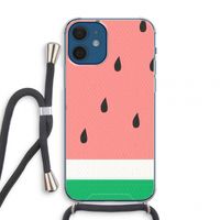Watermeloen: iPhone 12 mini Transparant Hoesje met koord