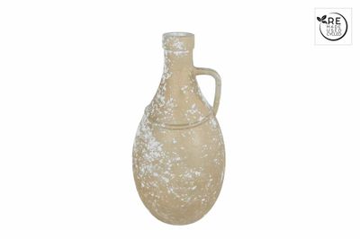 Vaas Jarron met oor antique marble gold glas 13,5x26cm