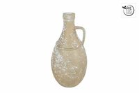 Vaas Jarron met oor antique marble gold glas 13,5x26cm