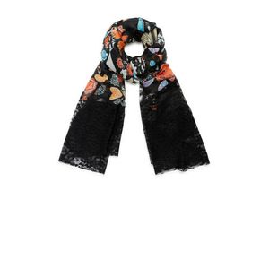 Desigual sjaal met allover print zwart
