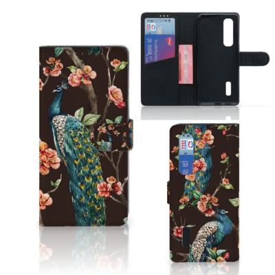 OPPO Find X2 Pro | Telefoonhoesje | Met pasjeshouder | Pauw met Bloemen