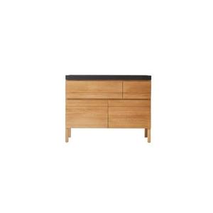 Tikamoon - Massief eikenhouten en lavastenen badkamermeubel 120 cm