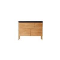Tikamoon - Massief eikenhouten en lavastenen badkamermeubel 120 cm