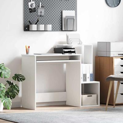 Bureau met plank met opslag Wit 106 x 40 x 88.5 cm Bewerkt hout