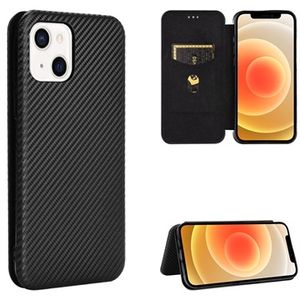 iPhone 13 Flip Case - Koolstofvezel - Zwart