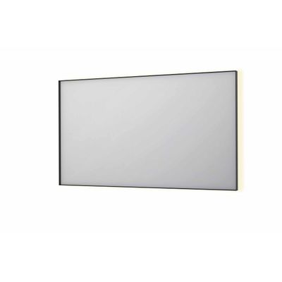 INK SP32 spiegel - 140x4x80cm rechthoek in stalen kader incl indir LED - verwarming - color changing - dimbaar en schakelaar - geborsteld metal black 8410085