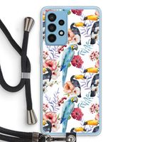 Bloemen tukan: Samsung Galaxy A52 Transparant Hoesje met koord