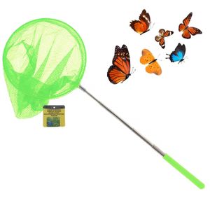 Telescopisch vlindernet/insectennet - groen - metaal - 38 tot 86 cm - uitschuifbaar