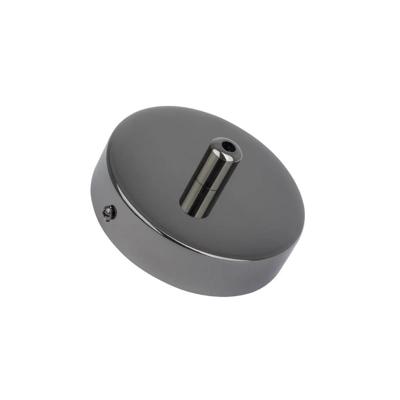 Plafondkap zwart donker metaal 1 uitgang rond 100mm