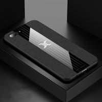 Voor OPPO A5 XINLI stiksels doek Textue schokbestendige TPU beschermhoes (zwart)