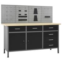Werkbank met vier wandpanelen