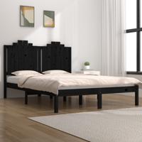 Bedframe massief grenenhout zwart 200x200 cm