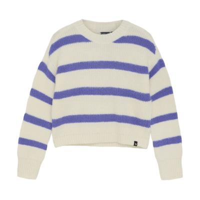 Indian Blue Jeans Winter sweater meisjes - wit - fuzzy/strepen