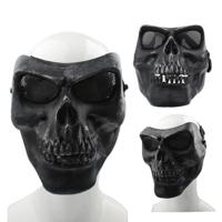 Hoge intensiteit angstaanjagende kwaad gezichtsmasker skelet Anti BB bom tactische gezichtsmasker met elastische banden (zwart)