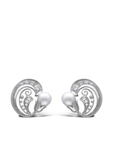 Pragnell Vintage boucles d'oreilles clip en or blanc 18ct serties de diamants - Argent