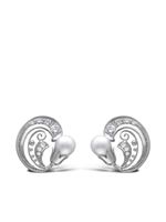 Pragnell Vintage boucles d'oreilles clip en or blanc 18ct serties de diamants - Argent