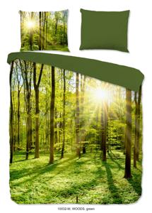 Pure Dekbedovertrek Micropercal Woods - groen 200x200/220cm