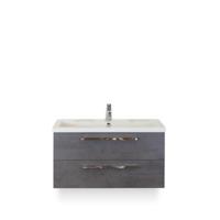 Seville Badmeubelset 100 cm - Beton Antraciet - Wastafel Djazz 1 kraangat
