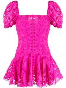 Charo Ruiz Ibiza robe courte Mexik à broderies - Rose