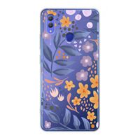 Flowers with blue leaves: Honor Note 10 Transparant Hoesje