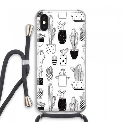 Cactusmotief: iPhone XS Max Transparant Hoesje met koord
