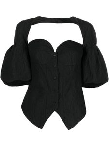 Rosie Assoulin blouse à encolure cœur - Noir