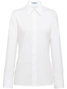 Prada chemise en popeline à plaque logo - Blanc