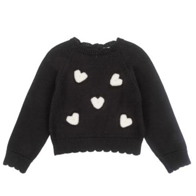 Dr.kid zwarte trui met creme hartjes