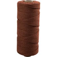 Creativ Company Macramé koord, l: 315 m, dikte 1 mm, dunne kwaliteit 12/12, bruin, 220 gr/ 1 bol