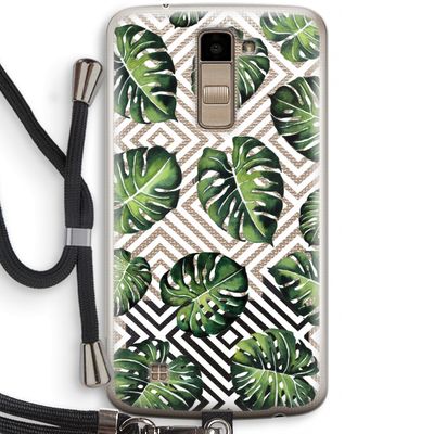 Geometrische jungle: LG K10 (2016) Transparant Hoesje met koord