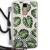 Geometrische jungle: LG K10 (2016) Transparant Hoesje met koord