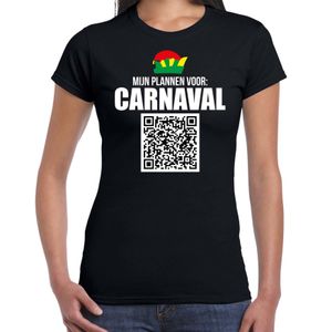 Carnaval QR code plannen voor carnaval / Limburg feest t-shirt dames zwart - Carnaval shirts