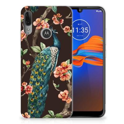 Motorola Moto E6 Plus | TPU Hoesje | Pauw met Bloemen