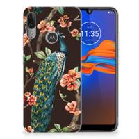 Motorola Moto E6 Plus | TPU Hoesje | Pauw met Bloemen