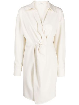 Goen.J robe-chemise à col v - Tons neutres